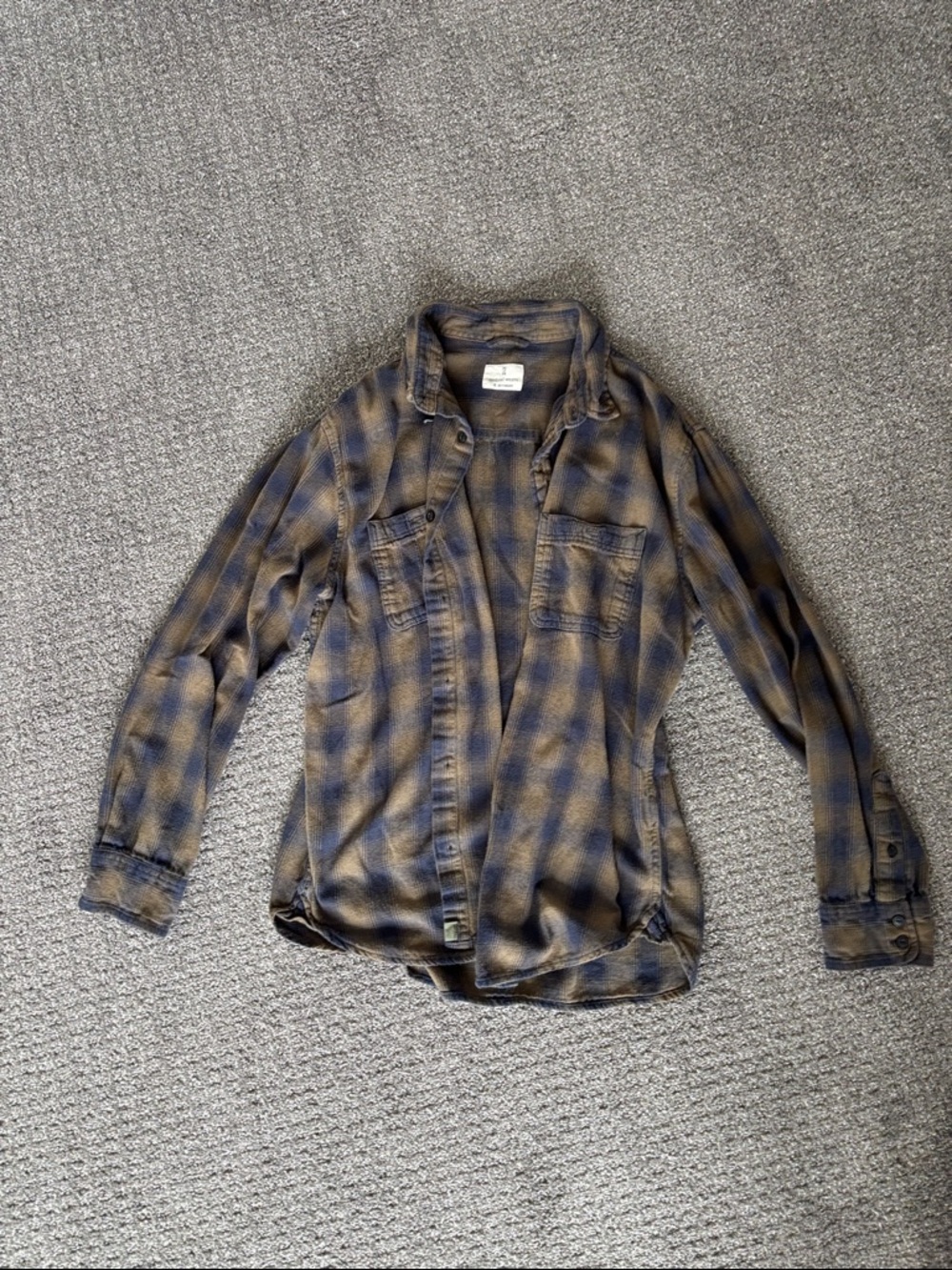 Plaid Button-Down Shirt in Navy & Olive